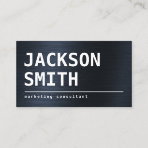 Modern Simple Blue Metal professional Business Card