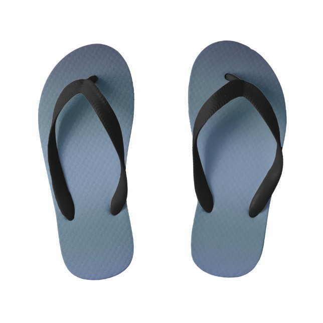 Modern Simple Blue navy Gradient Colour Kid's Flip Flops (Footbed)
