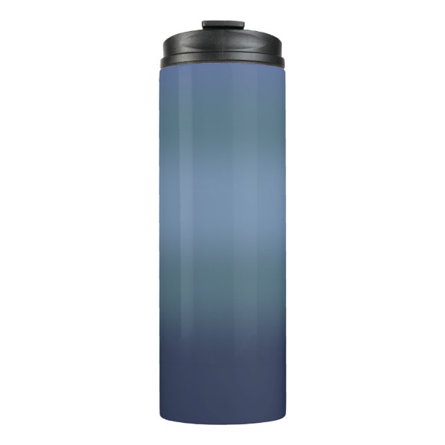 Modern Simple Blue navy Gradient Colour Thermal Tumbler (Front)