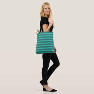 Modern Simple blue Navy Two Tone Stripe name Tote Bag