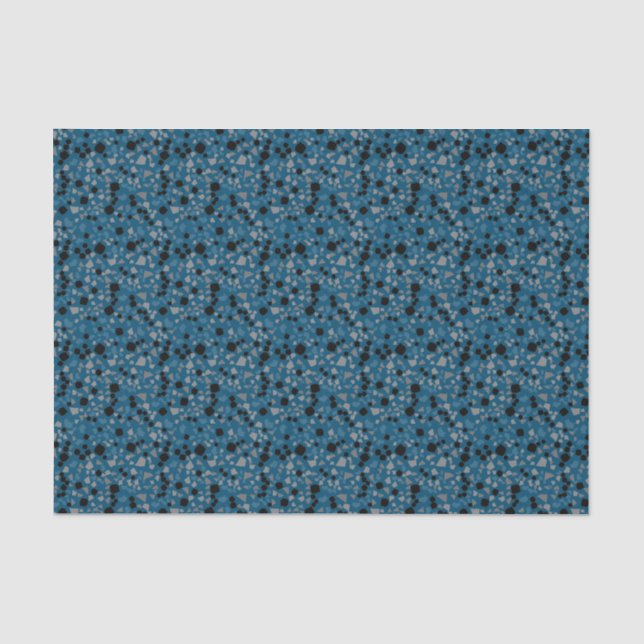 Modern Simple Blue Terrazzo Tissue Paper (Front)