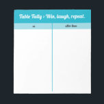 Modern Simple Blue White Bunco Table Tally  Notepad<br><div class="desc">Add style and fun to your game night with this blue and white Bunco table tally sheet. Designed for Bunco players, it’s easy to read, easy to score, and keeps your game organised. Features the funny ‘Win, Laugh, Repeat’ Bunco saying to keep the mood light and the competition friendly. Perfect...</div>