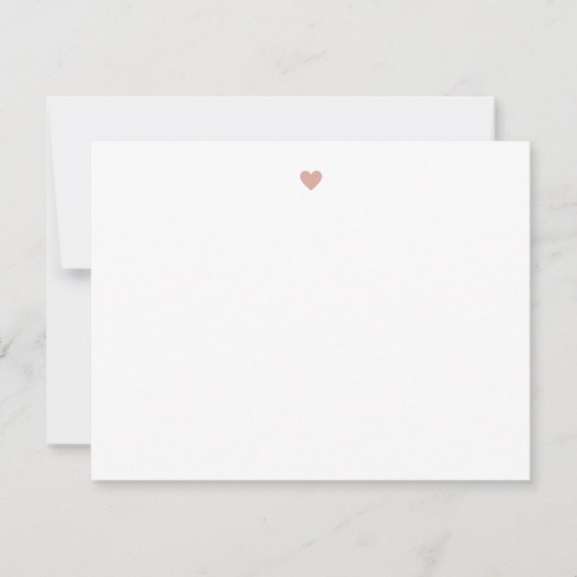Modern Simple Blush Pink Heart Card (Front)