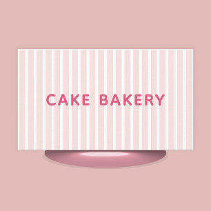 Modern Simple Blush Stripes Bakery Business Card