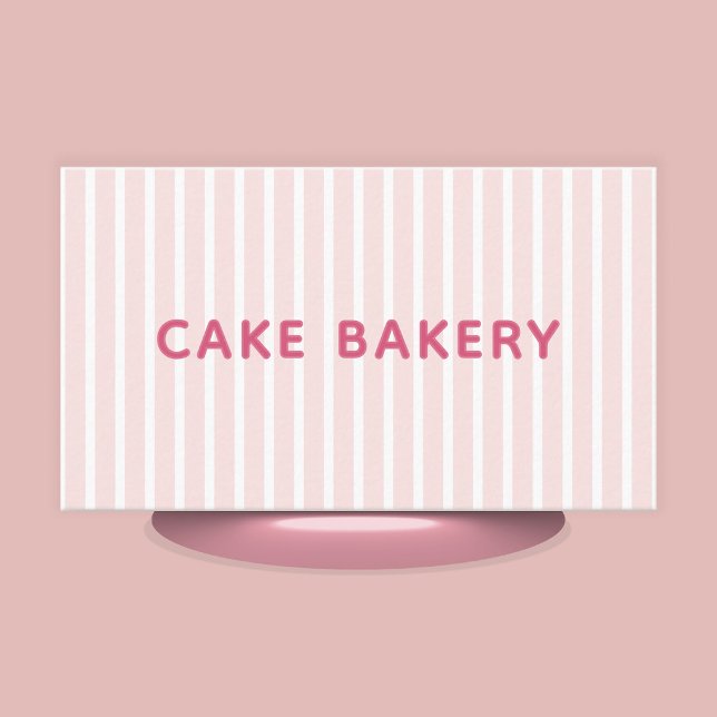 Modern Simple Blush Stripes Bakery Business Card (Stylishly Personalize with Your Business Name & Contact Information.)