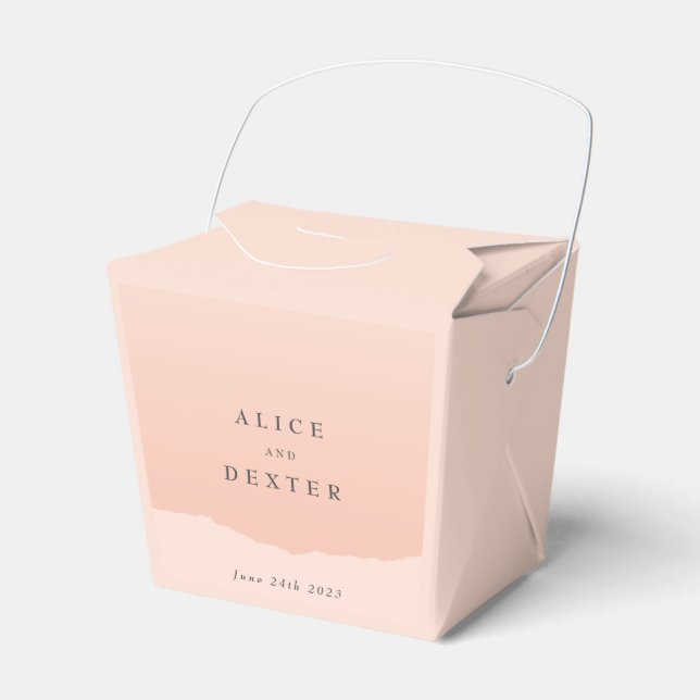 Modern Simple Blush Wedding Favour Box (Front Side)