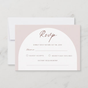 Modern Simple Bohemian Arch RSVP Reply Card