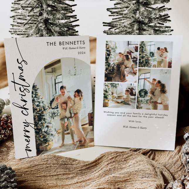 Modern Simple Boho Arch Christmas Photo Holiday Card (Creator Uploaded)