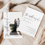 Modern Simple Boho Photo Black and White Wedding Invitation<br><div class="desc">Modern Simple Boho Photo Black and White Wedding Invitation</div>