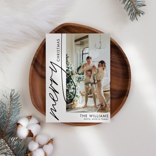 Modern Simple Boho Photo Christmas Holiday Card (Creator Uploaded)