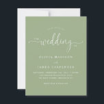 Modern Simple Boho Sage Green Photo Wedding Invite<br><div class="desc">Modern Elegant Script Calligraphy QR Code Website Wedding Details Sage Green Photo Wedding Invitation</div>