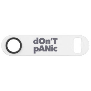 Modern, simple, bold cool graphic of Don't Panic