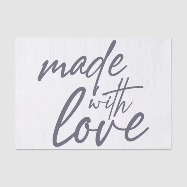 Modern, simple, bold graphic design Made with Love Tissue Paper (Front)