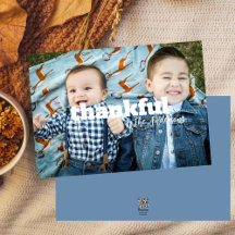 Modern Simple Bold Text Thanksgiving Photo Card