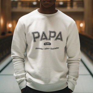 Modern Simple Bold Typography Papa Sweatshirt