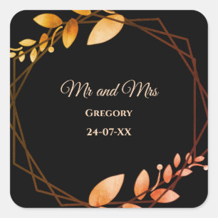 Modern Simple botanical elegant autumn boho  Square Sticker