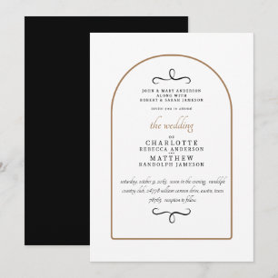 Modern Simple Both Parents Geometric Wedding Invitation