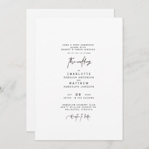 Modern Simple Both Parents Wedding Invitation