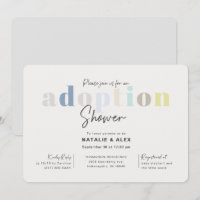 Modern Simple Boy Adoption Baby Shower