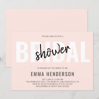 Modern Simple Bridal Shower Invitation
