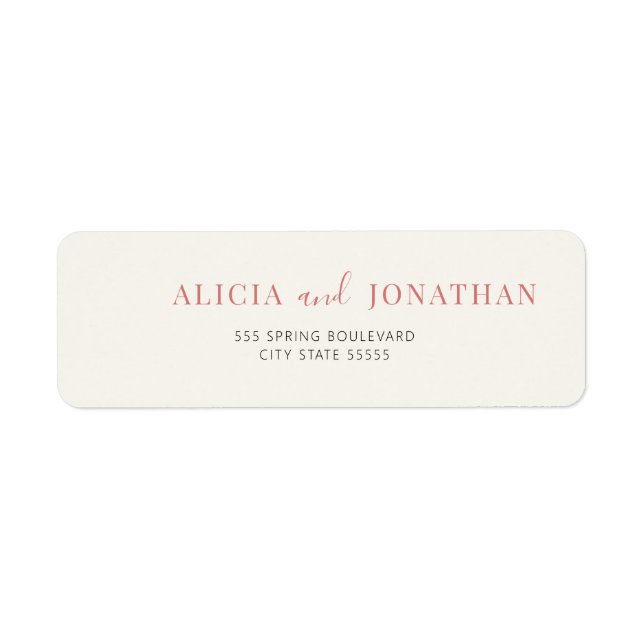Modern simple bride and groom cream return address (Front)