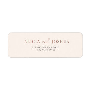 Modern simple bride and groom ivory return address