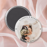 Modern Simple Bride and Groom Photo Wedding Favor Magnet<br><div class="desc">Modern Simple Bride and Groom Photo Wedding Favor magnet</div>