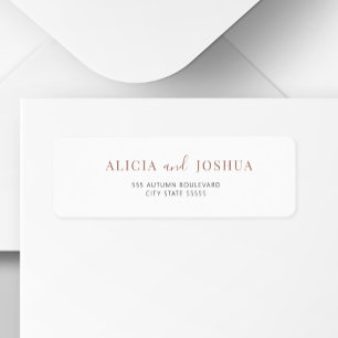 Modern simple bride and groom return address