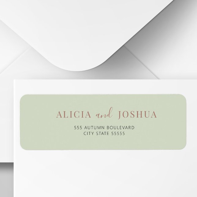 Modern simple bride and groom sage return address (Creator Uploaded)