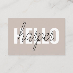Modern Simple Brown Hello And You Name Business Card
