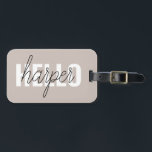 Modern Simple Brown Hello And You Name Luggage Tag<br><div class="desc">Modern Simple Brown Hello And You Name</div>