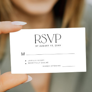 Modern simple budget mini size wedding RSVP Card