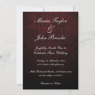 Modern Simple Burgundy Script Typography Wedding Invitation