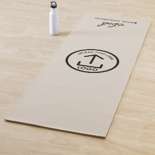 Modern Simple Business Logo Beige Gym Yoga Mat