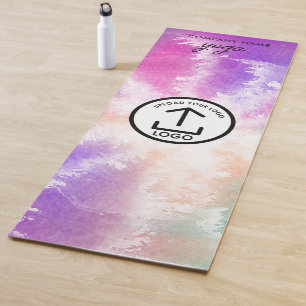 Modern Simple Business Logo Black Tie Dye Gym Yoga Mat