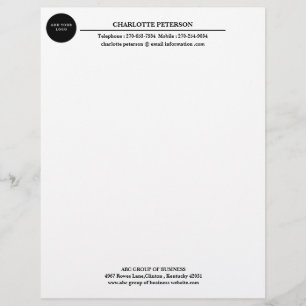 Modern Simple Business Logo Custom Letterhead