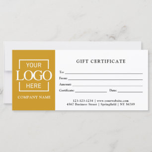 Modern Simple Business Logo Gift Certificate