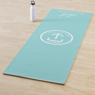 Modern Simple Business Logo Light Teal Gym Yoga Mat