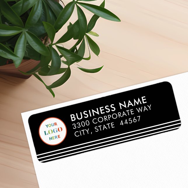 Modern Simple Business Logo Return Address Label (Creator Uploaded)