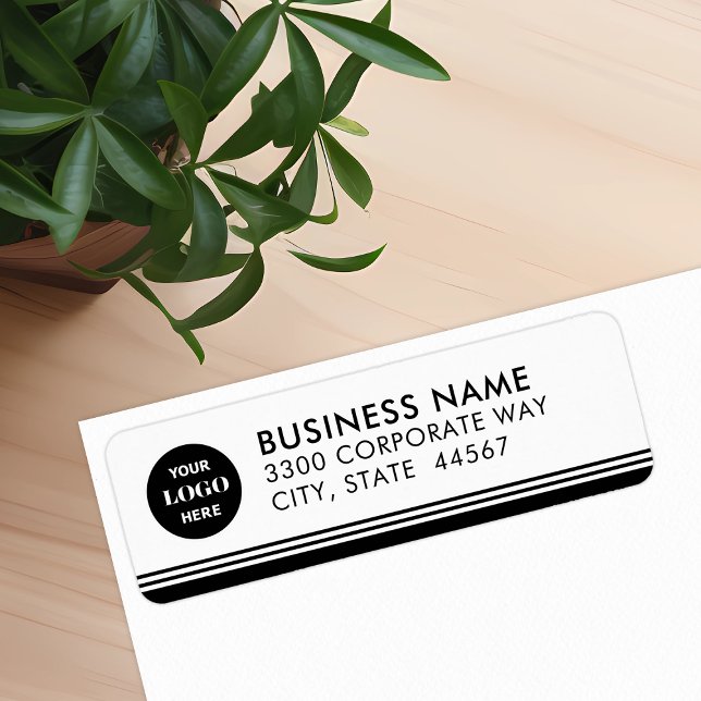 Modern Simple Business Logo Return Address Label (Creator Uploaded)