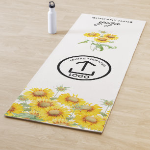 Modern Simple Business Logo Sunflowers Gym Yoga Mat
