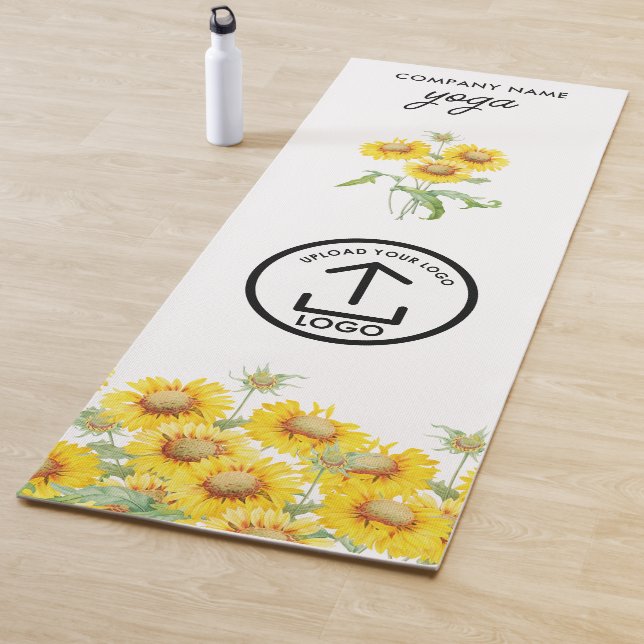 Modern Simple Business Logo Sunflowers Gym Yoga Mat (In Situ)