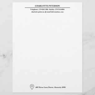 Modern Simple Business or Personal Custom Letterhead