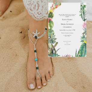 Modern Simple Cactus Succulent Wedding Invitation