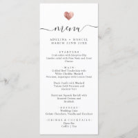 Modern Simple Calligraphy Rose Gold Heart Wedding