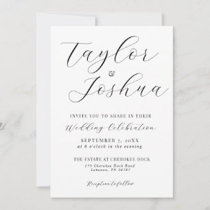 Modern Simple Calligraphy Wedding Invitation 
