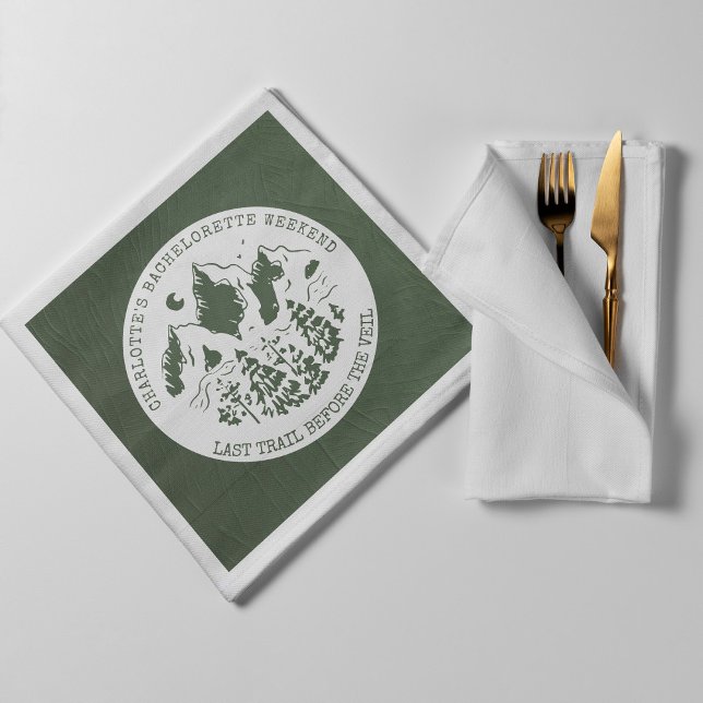 Modern Simple Camping Bachelorette Party Address Napkin (Creator Uploaded)