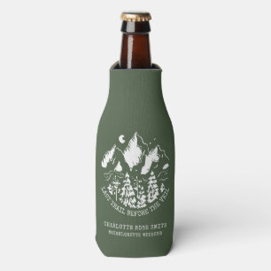 Modern Simple Camping Bachelorette Party Bottle Cooler