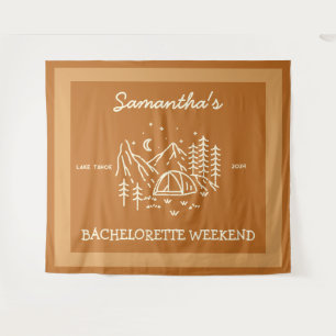 Modern Simple Camping Bachelorette Party Nature Tapestry