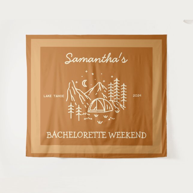  Modern Simple Camping Bachelorette Party Nature Tapestry (Front (Horizontal))